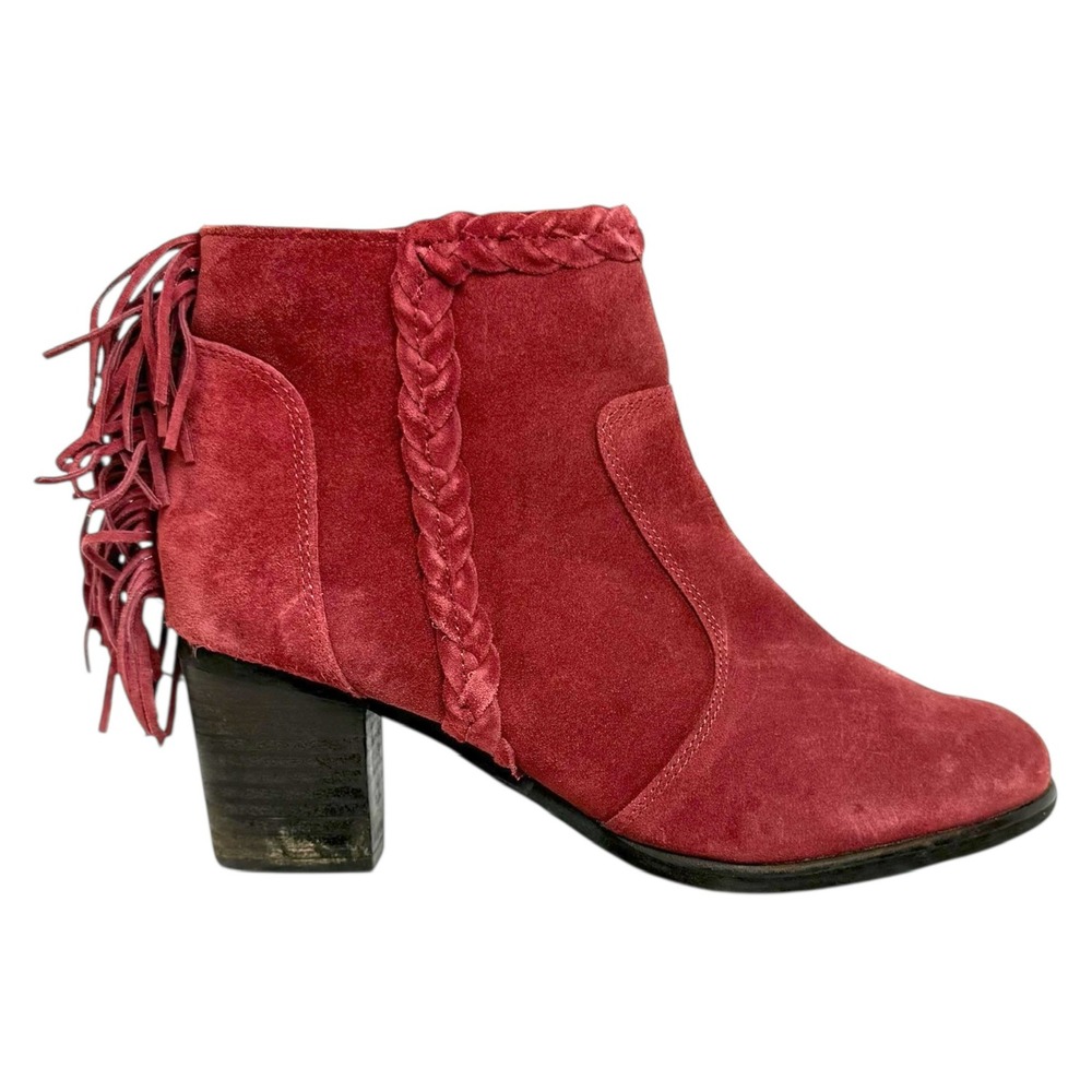 Coconuts by Matisse‎ Size 9.5 Lucinda Womens Red Suede Fringe Booties Western